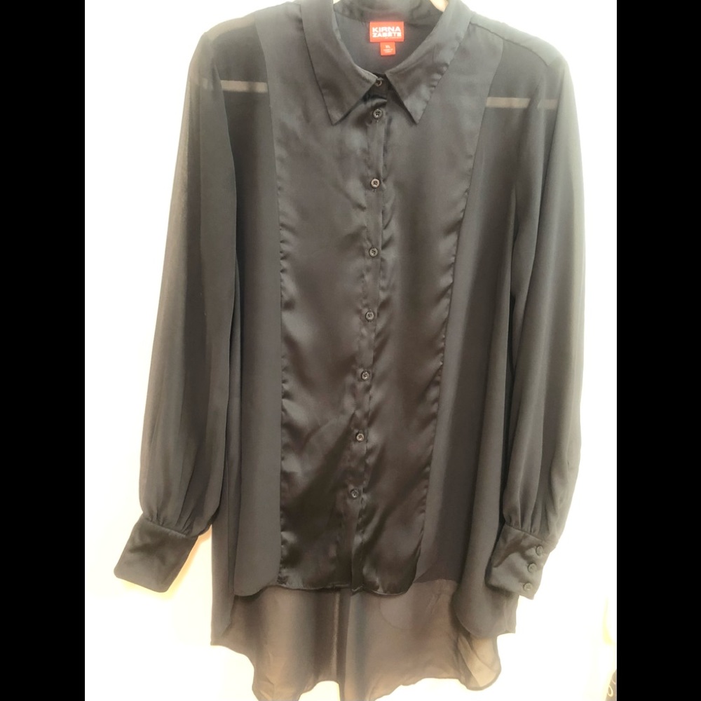 KIRNA ZABETE for Target sheer black blouse size XL